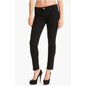 PAIGE Peg Ankle Skinny Jeans in Black Overdye